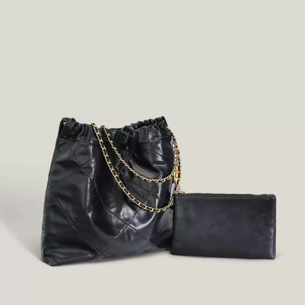 垃圾袋链条包小香风大容量单肩包