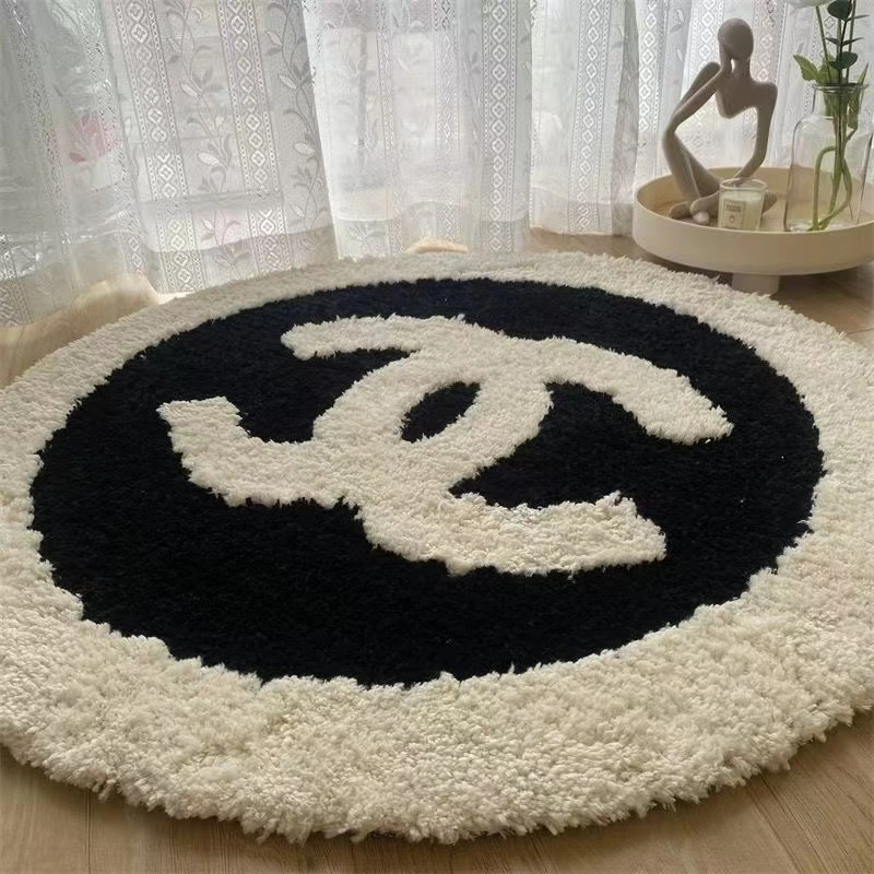 家用高级圆形地毯简约客厅高级感卧室床边毯电脑椅子进门毛绒垫子