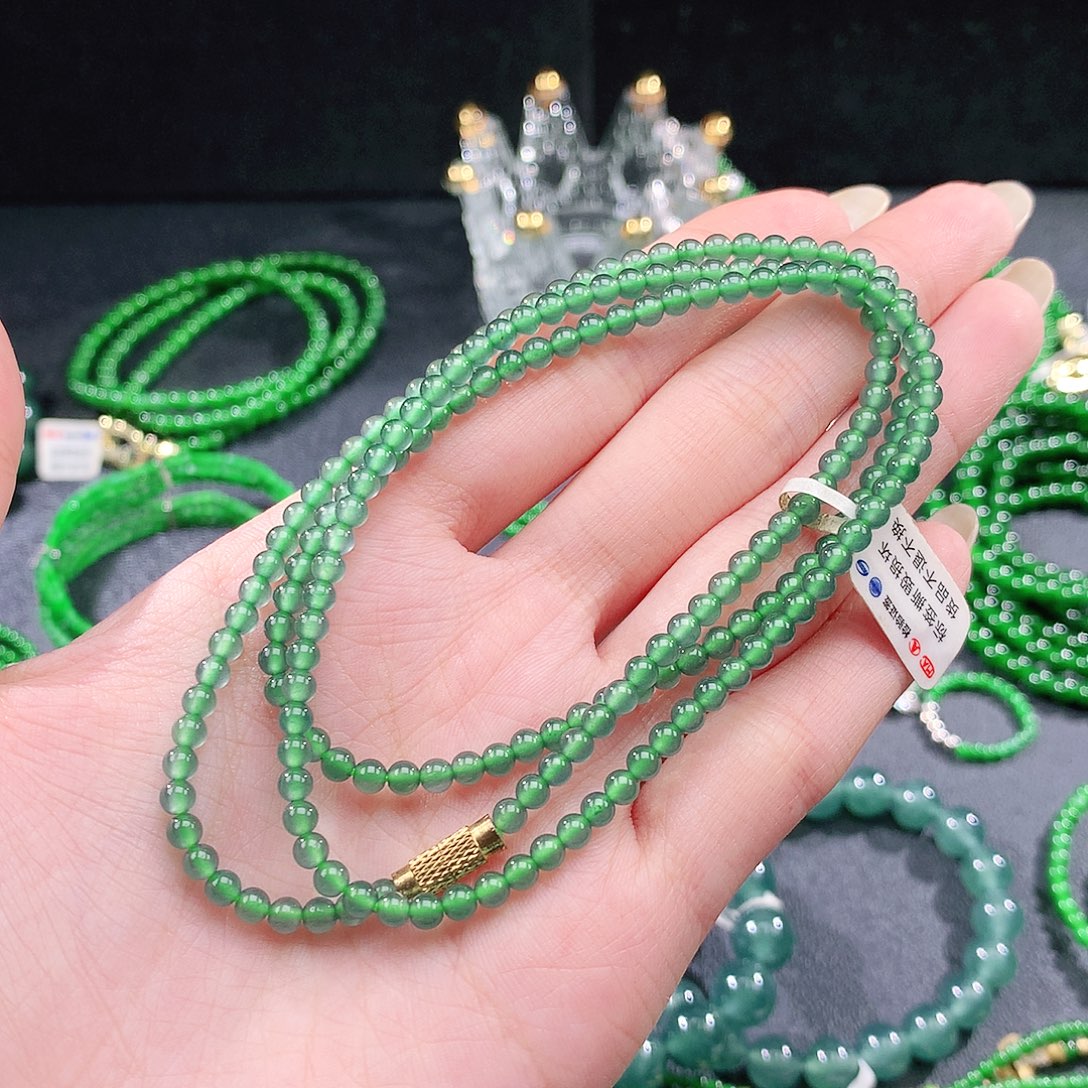 翡翠未镶嵌手串项链