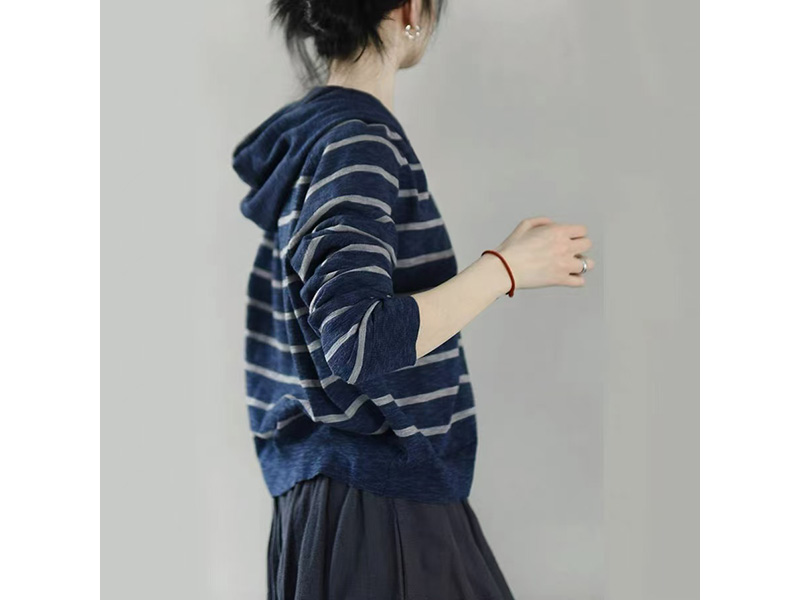 DaoZi/丹丹 -爆爆款超好穿连帽条纹针织开衫 14524