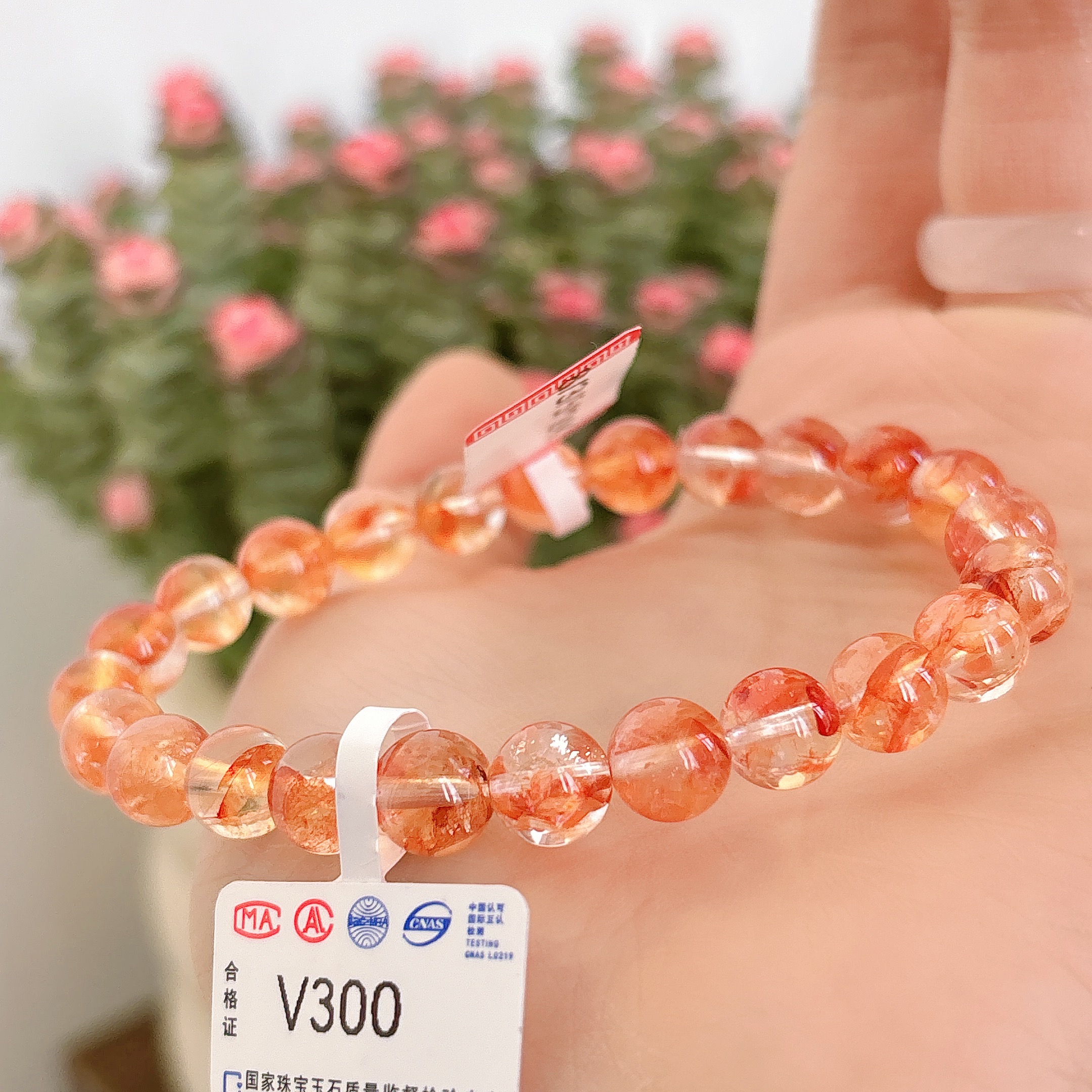 【阿波严选】天然红椒花手链-V300-多样性发一