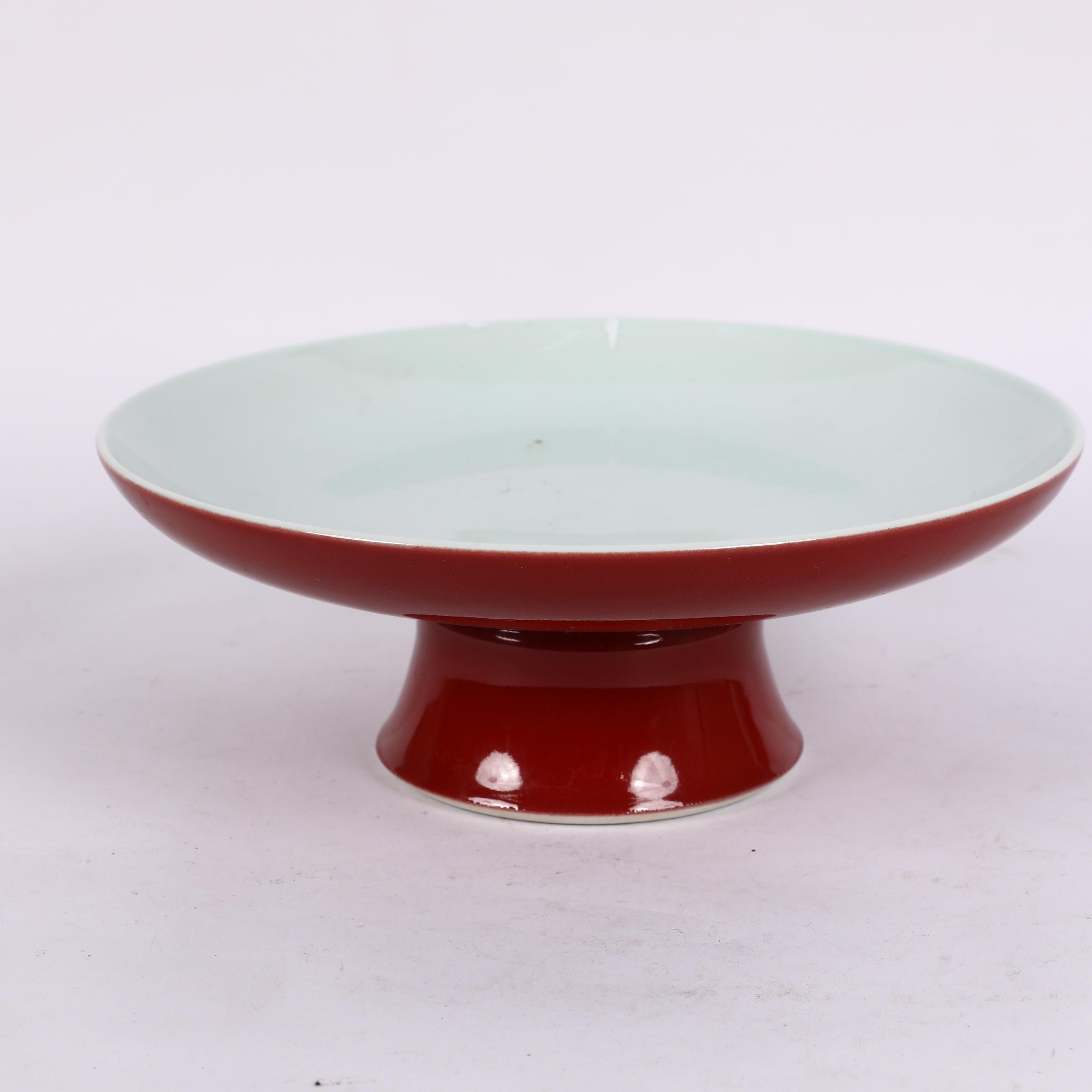 古陶瓷/祭红釉高足盘LOT1368-7-3