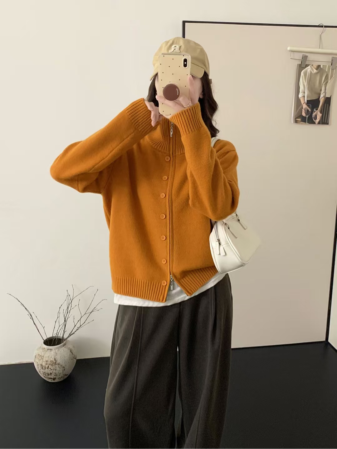 上衣秋冬季针织立领毛针织衫款时尚宽松INS风长袖百搭慵懒风韩版
