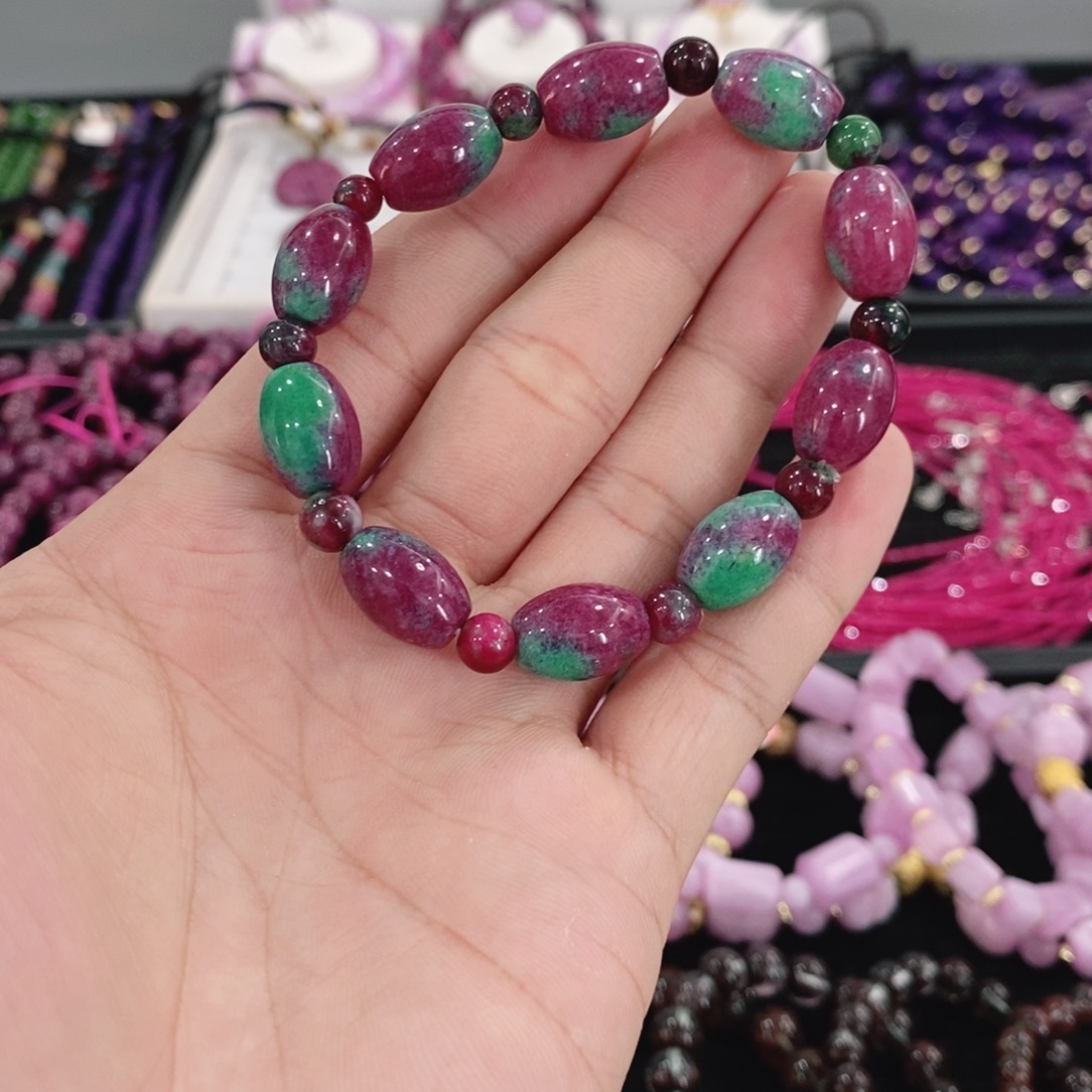 红宝石手串银S925镶嵌
