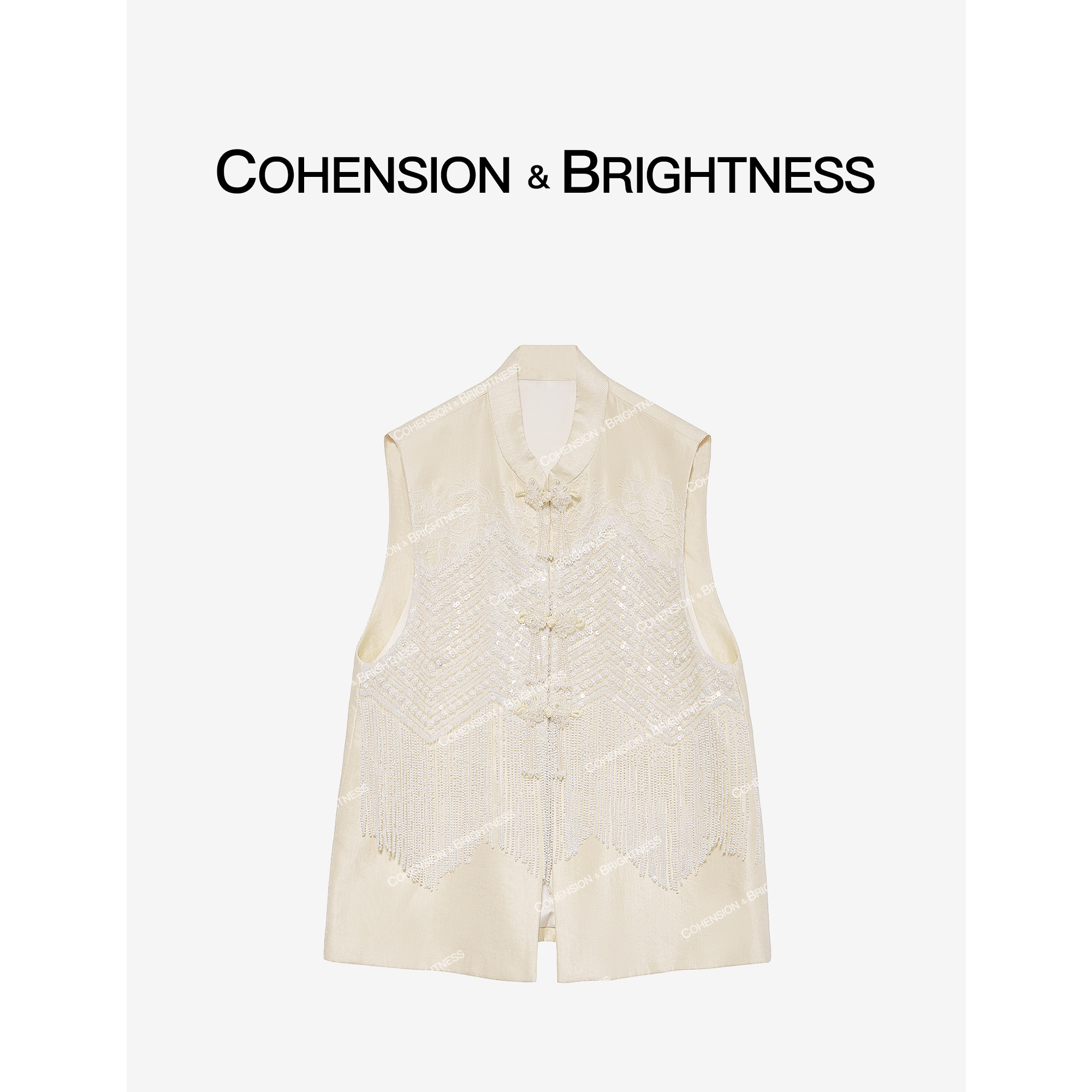 凝慧真的好【流星闪烁】春季薄款新中式钉珠无袖百搭国风马甲YR016