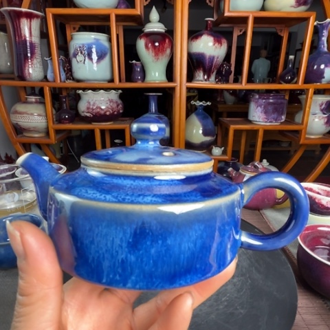牛家钧窑牛自恒老师钧瓷壶