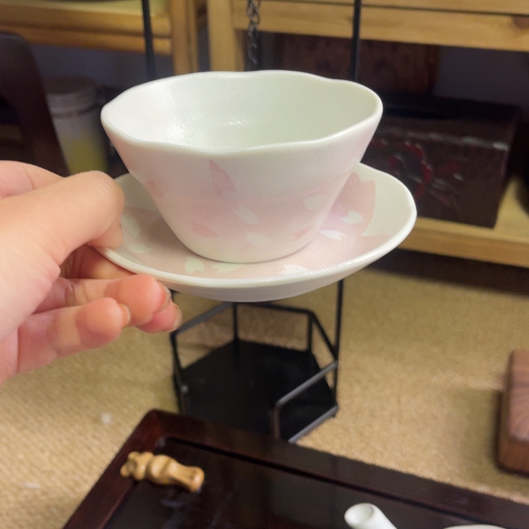 瓷片樱花杯碟套装可以喝茶喝咖啡搭配一人食29