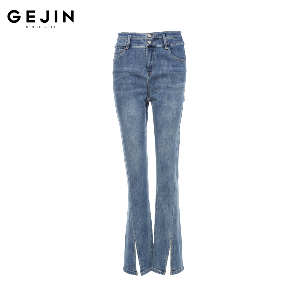 GEJIN/歌锦2025早春新气质摩登款瘦身微喇牛仔裤9122530139