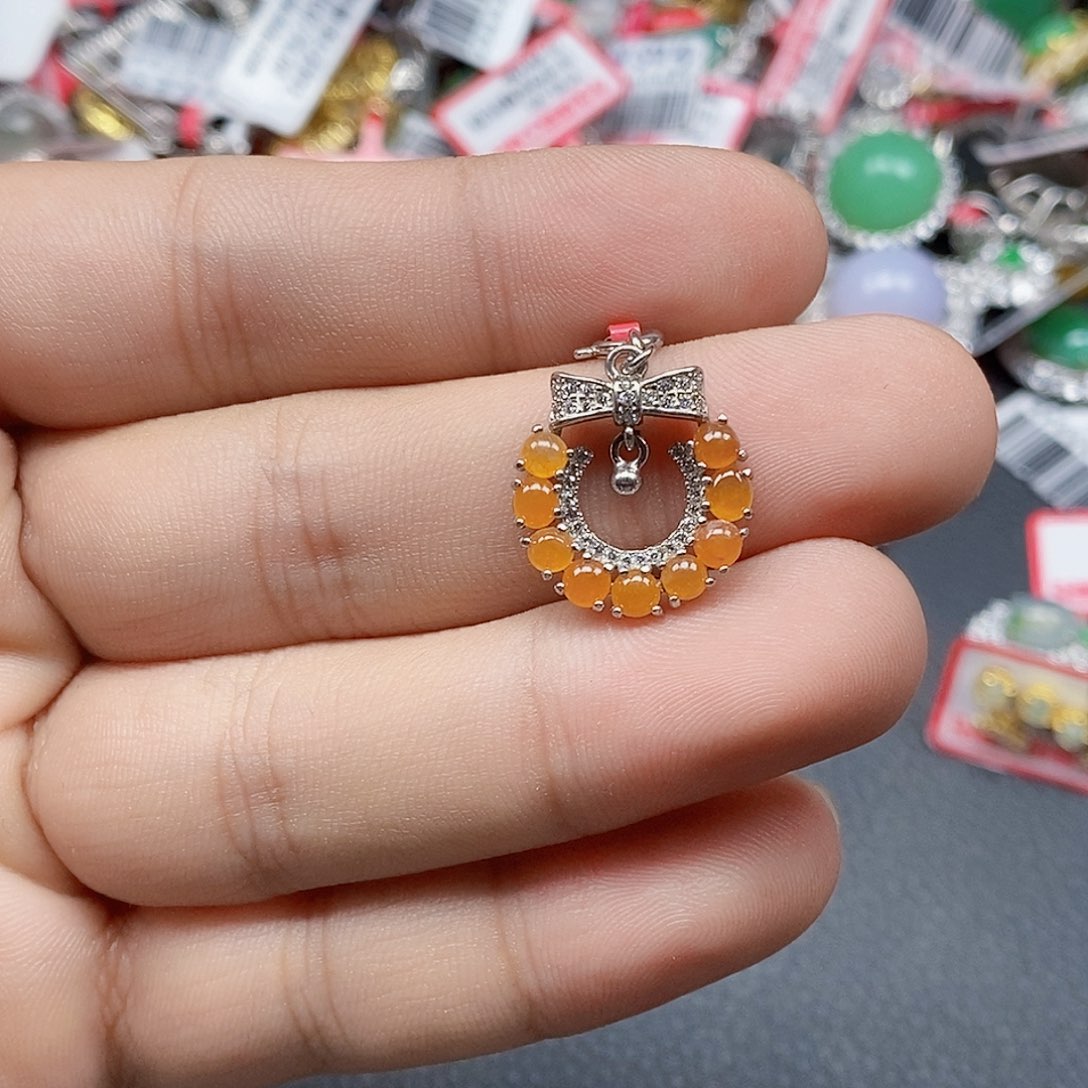 翡翠银S925镶嵌戒指天然A货缅甸翡翠