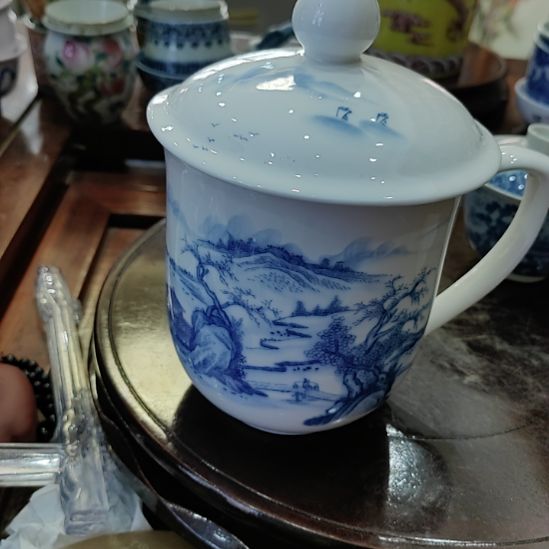 大号办公杯手工贴花