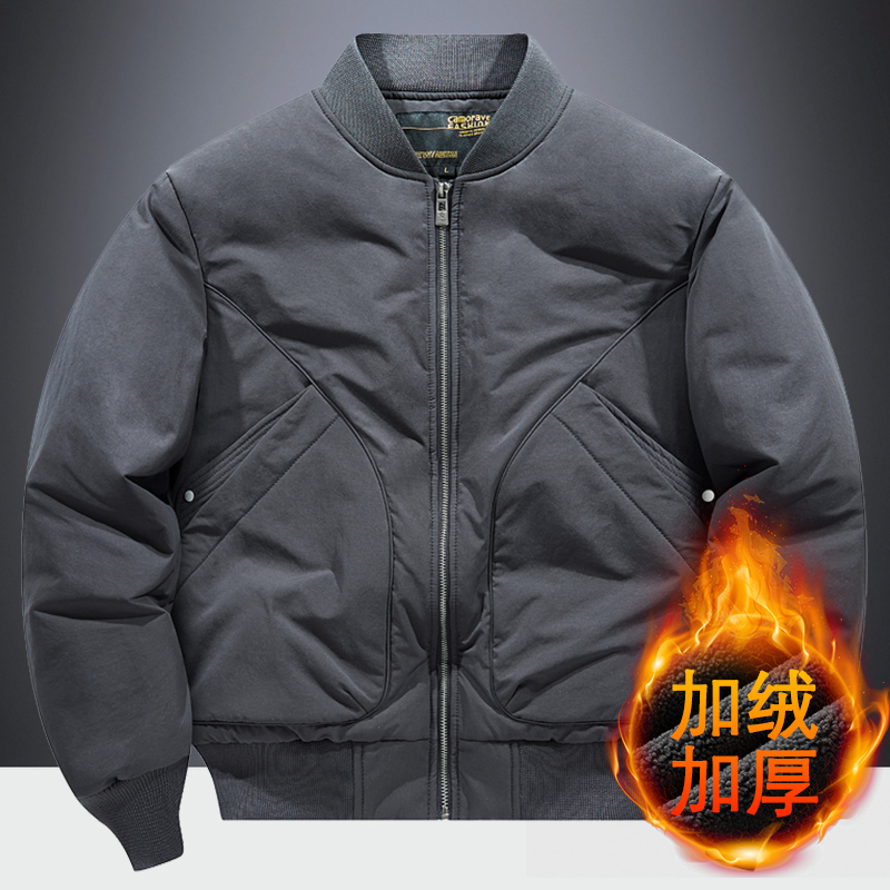 秋冬季保暖厚款棉衣宽松棒球领冬装加绒加厚防风高端耐磨棉袄外套