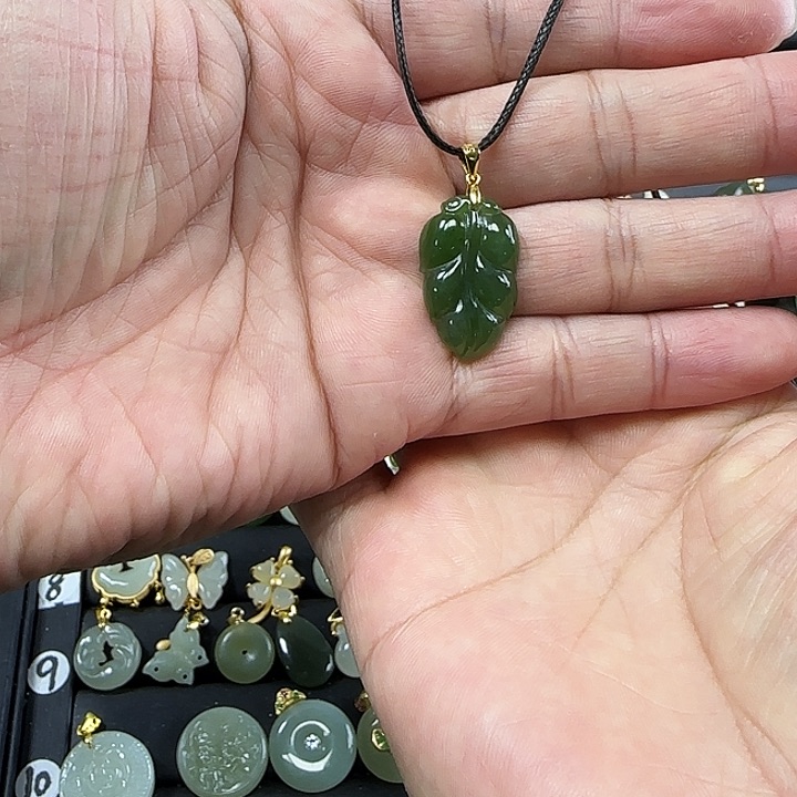 和田玉吊坠(不含链)银S925镶嵌