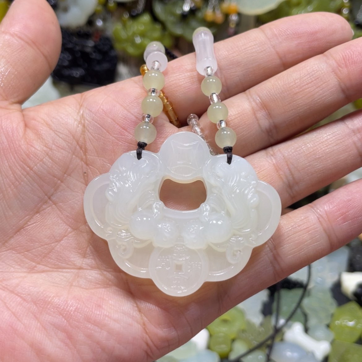 【闪购商品】岫玉颈饰未镶嵌72吊坠