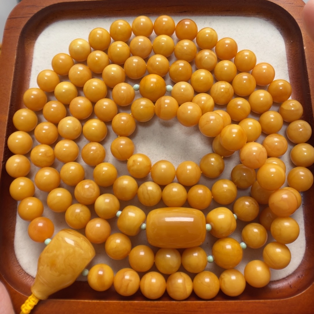 蜜蜡未镶嵌项链108