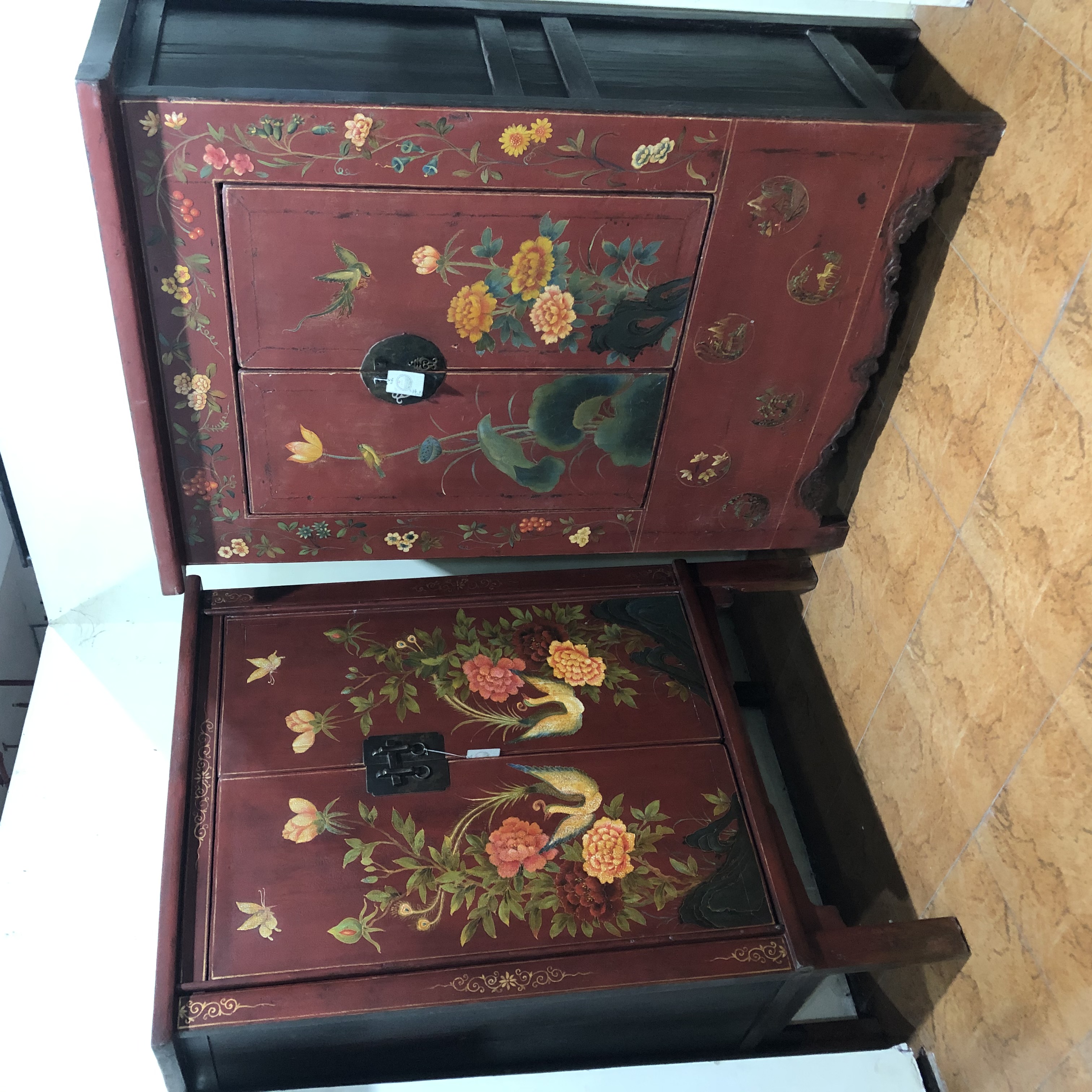 【忠华瑞】古典描彩描金老衣柜多功能描彩绘大衣柜