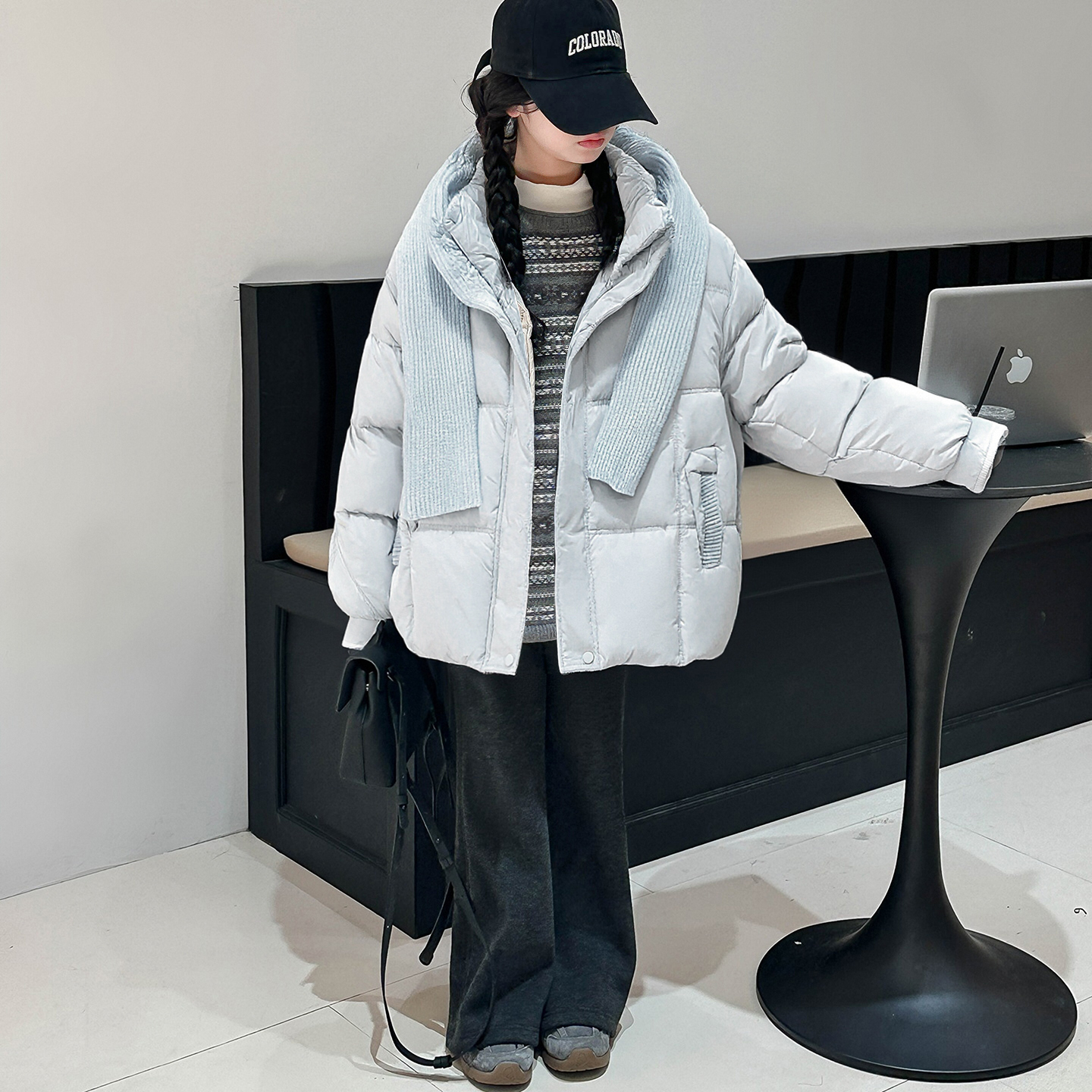 25MF035女童2025冬季新款棉服青少年加厚棉衣大童时尚冬装棉袄