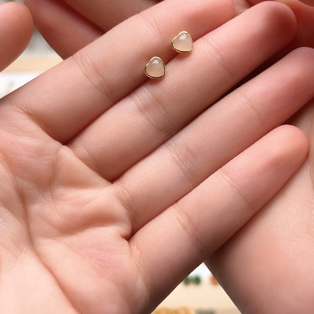 银S925镶嵌和田玉耳饰