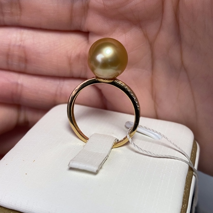 海水珍珠戒指18K金镶嵌
