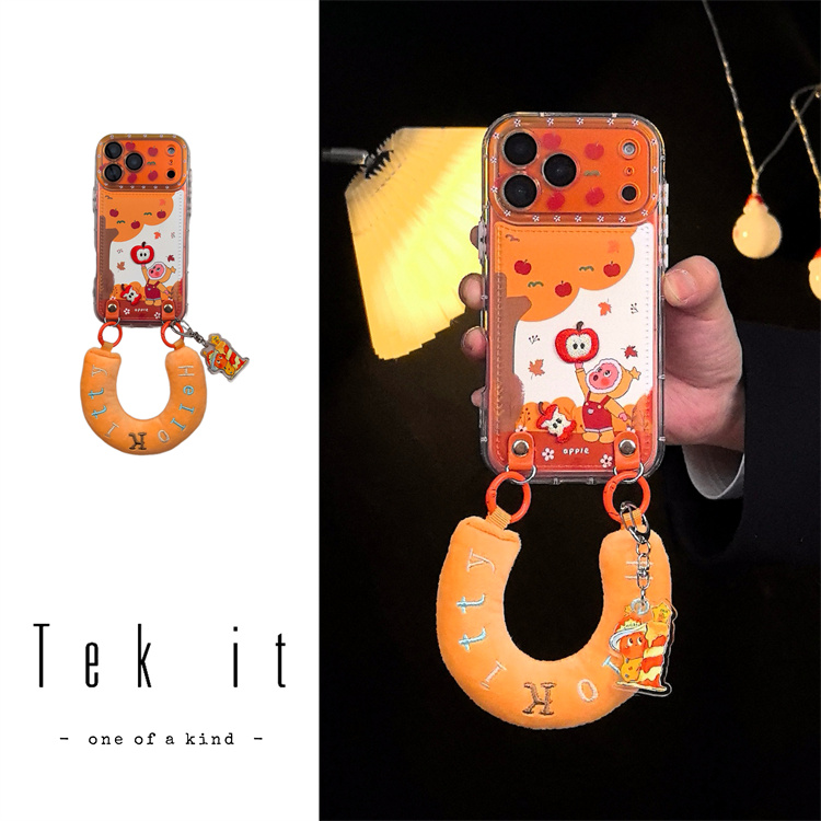 秋冬落叶苹果树星星人图案适用iPhone17pro手机壳16promax手提15