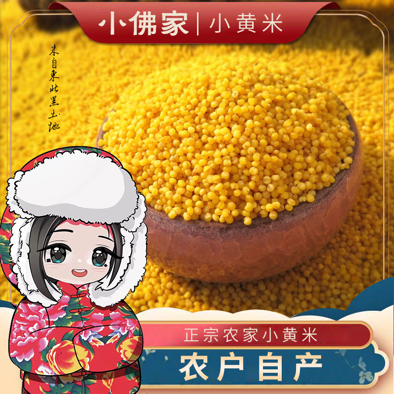 2025新黄小米4斤装东北小黄米月子米五谷杂粮煮米粥新小黄米