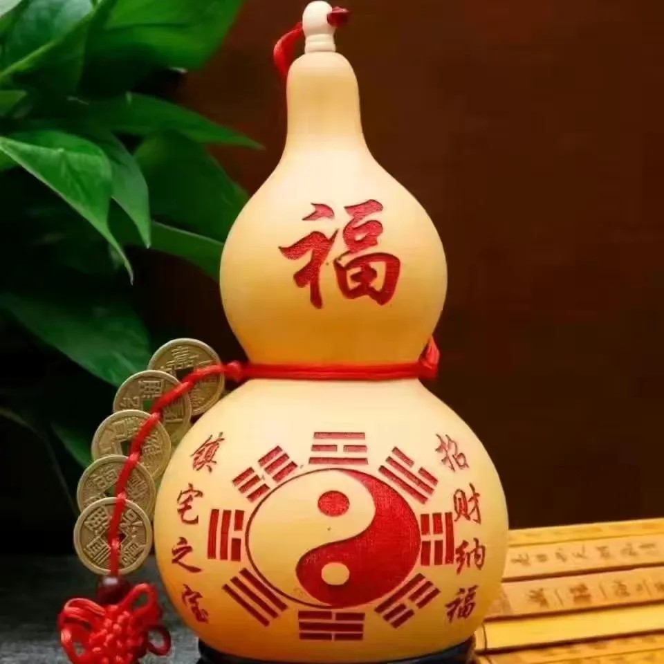 大号天然葫芦挂件家居摆件开口玄关卧室文玩手捻龙头小葫芦