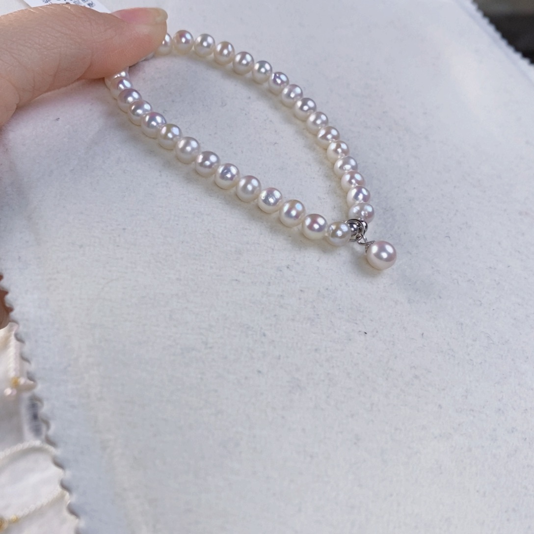 淡水珍珠手绳银S925镶嵌