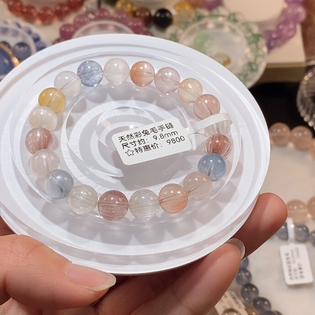 水晶手链合金超***oJ兔毛手链