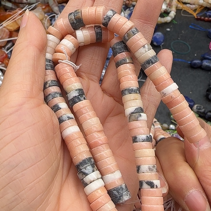 玛瑙/玉髓合金珠宝半成品粉澳宝8mm一条