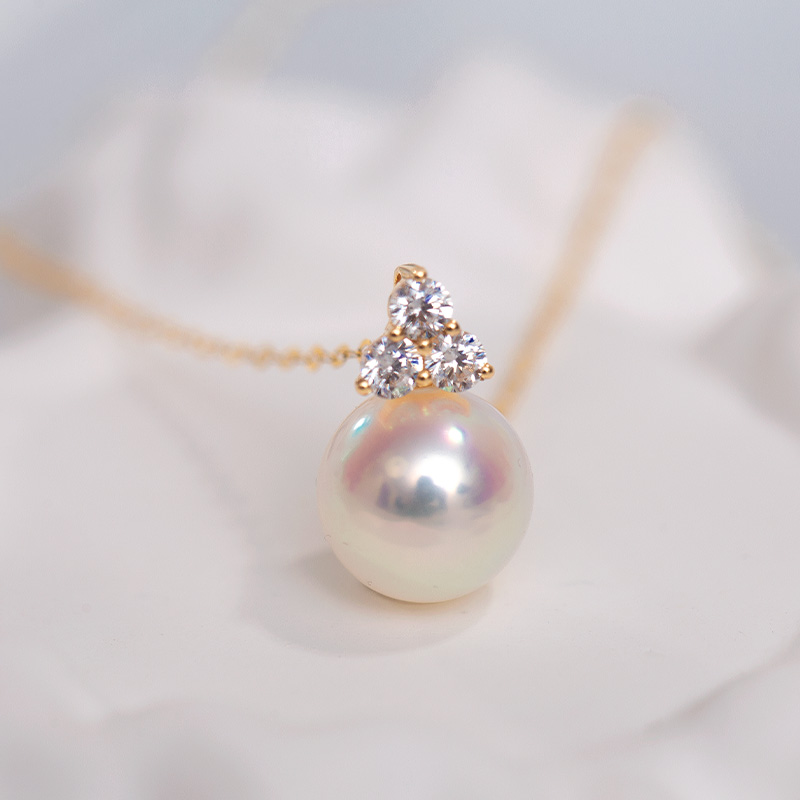 AKOYA海水珍珠18K金吊坠【多点位】花式多钻款轻奢气质百搭款