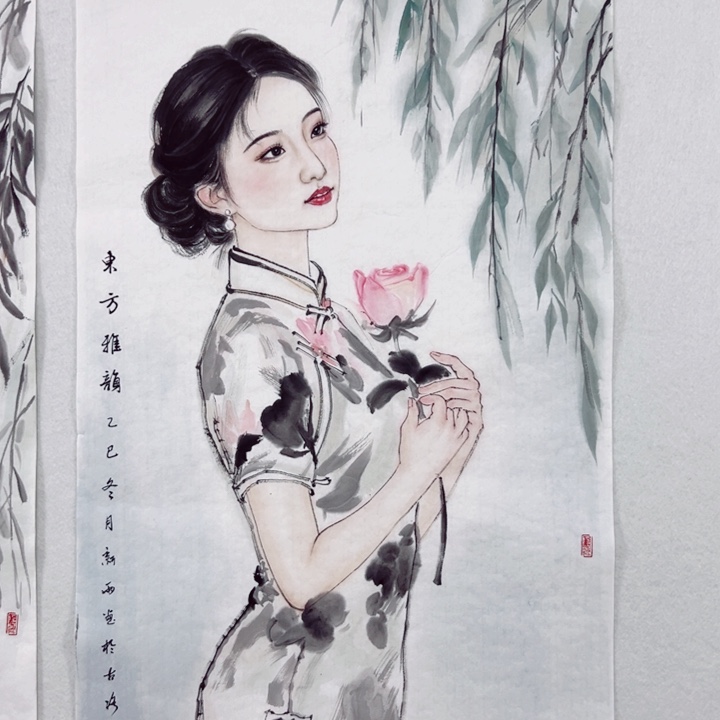 国画郭新雨老师写实人物画
