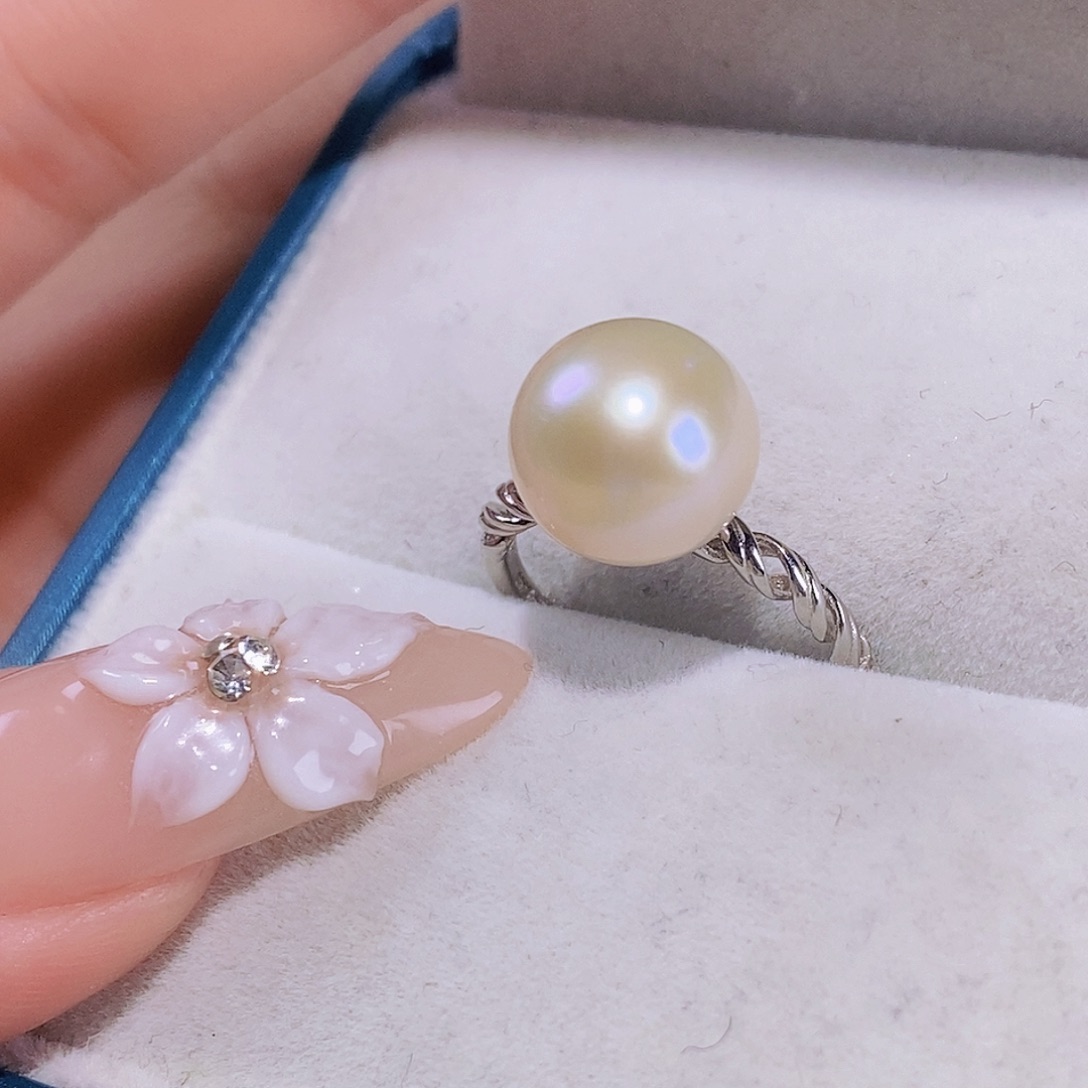 淡水珍珠戒指银S925镶嵌