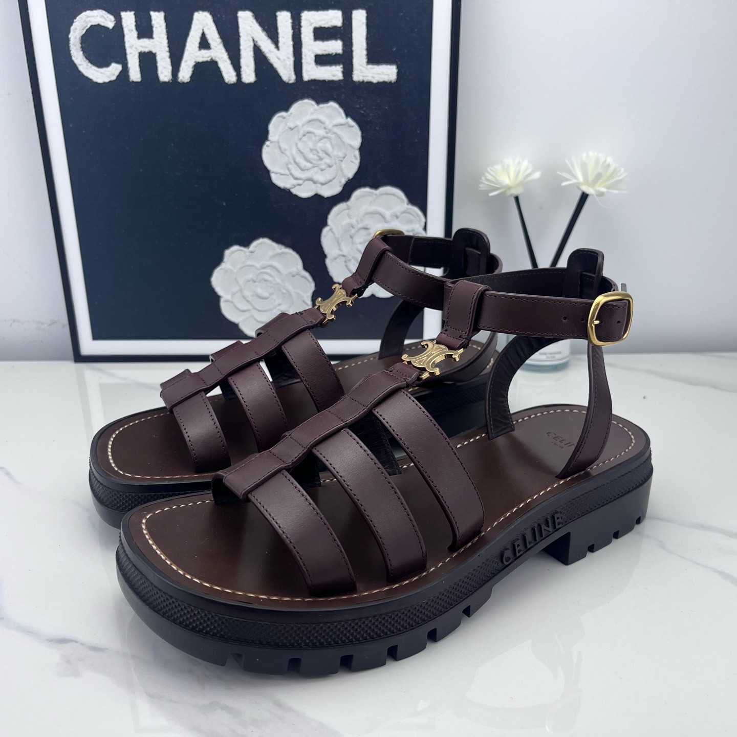 未使用 Celine/思琳 CELINE 赛琳 罗马凉鞋 39码 全新/jm01351