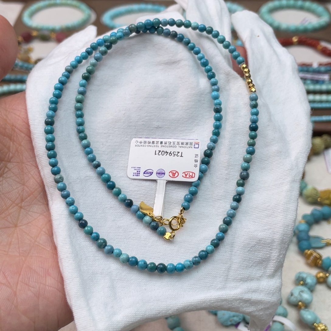 绿松石银S925镶嵌颈饰