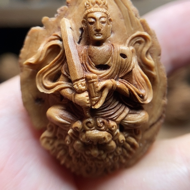 纯手工浮雕文殊菩萨