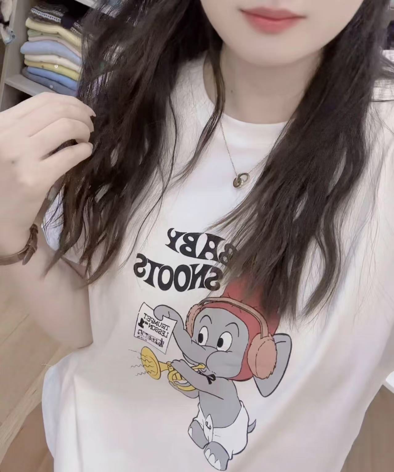 七言家 巨好看！ins穿搭喇叭小象柔软凉快短袖