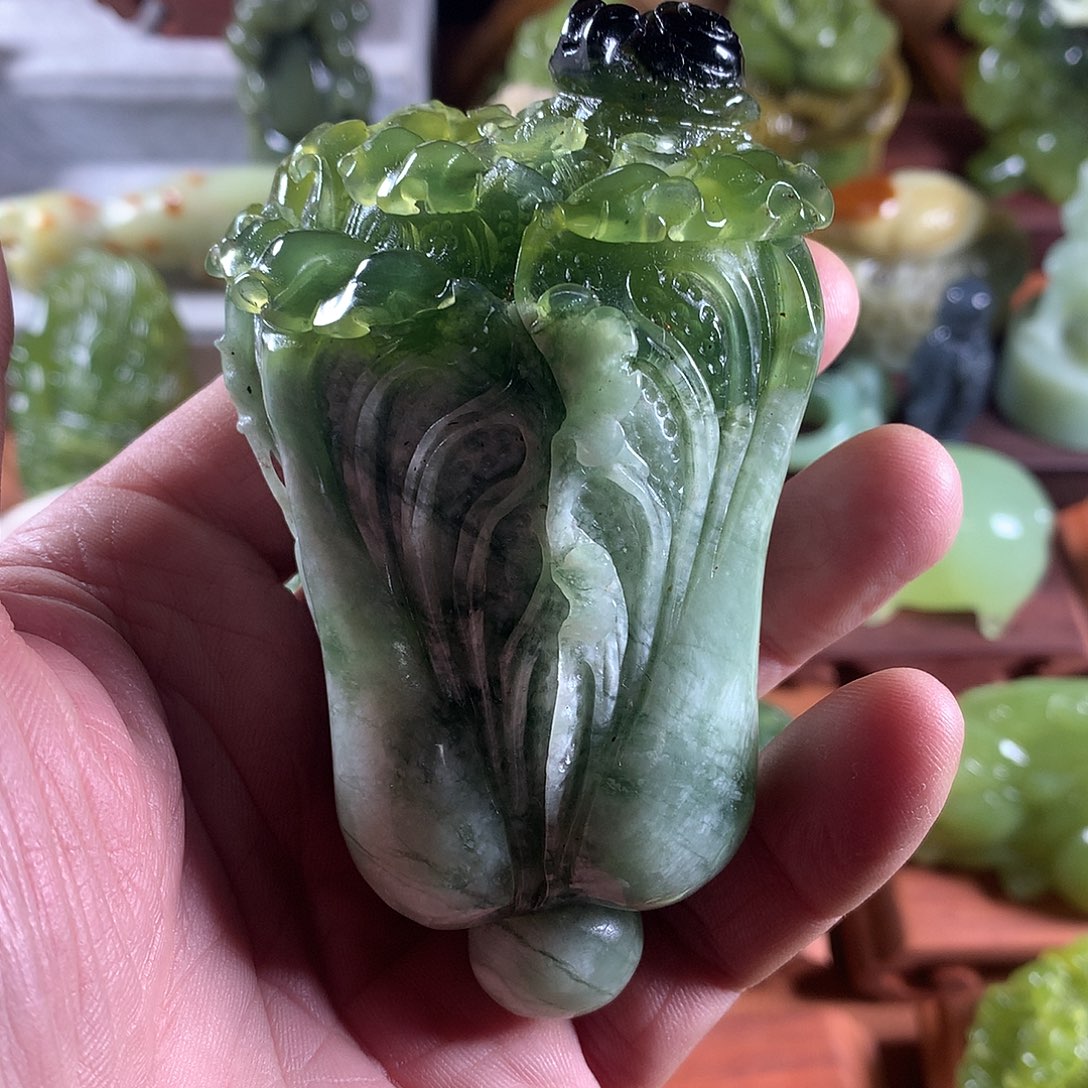 岫玉手把件未镶嵌