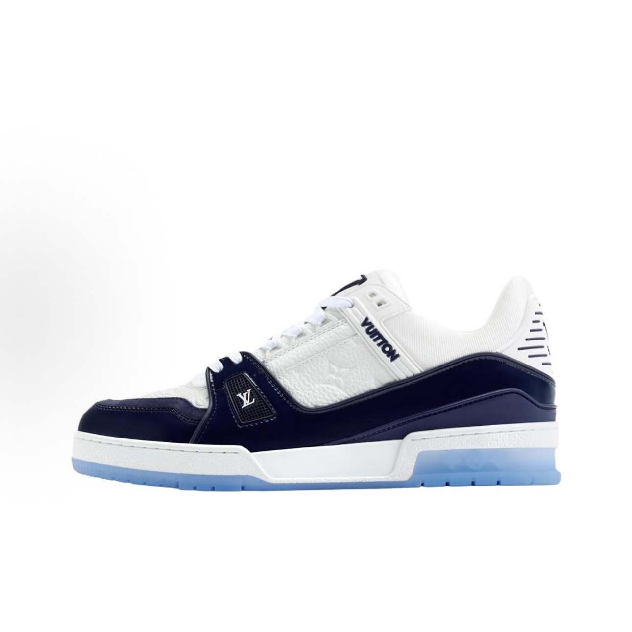 未使用 LouisVuitton/路易威登 trainer 25新款 白蓝 拼皮 板鞋