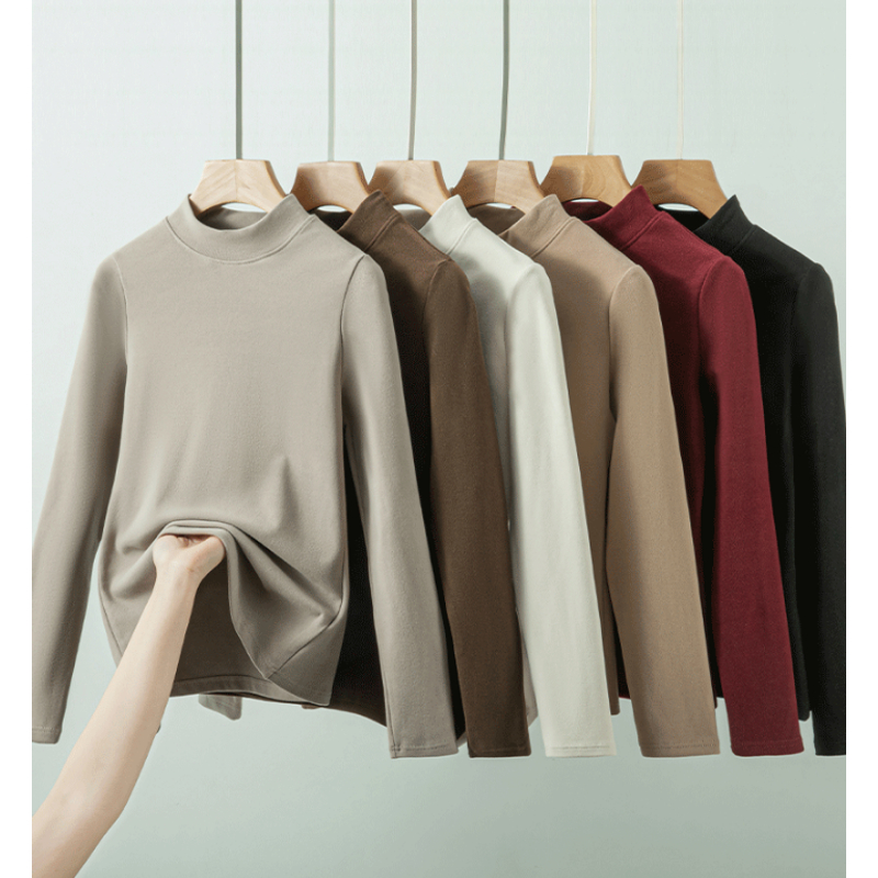 【锦衣服饰】LX 1071（1072）韩系简约百搭男女同款高领长袖打底