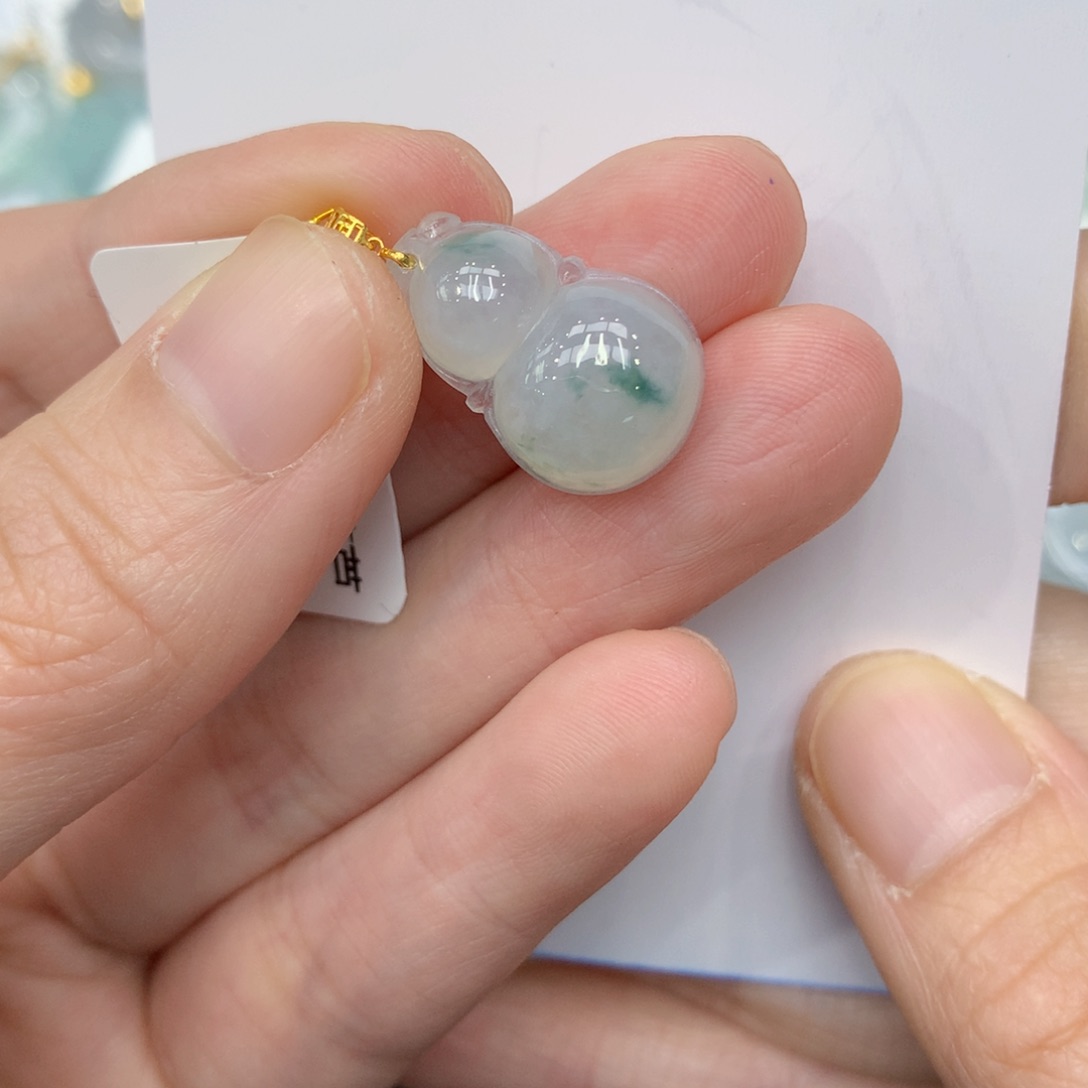 翡翠颈饰18K金镶嵌123456789