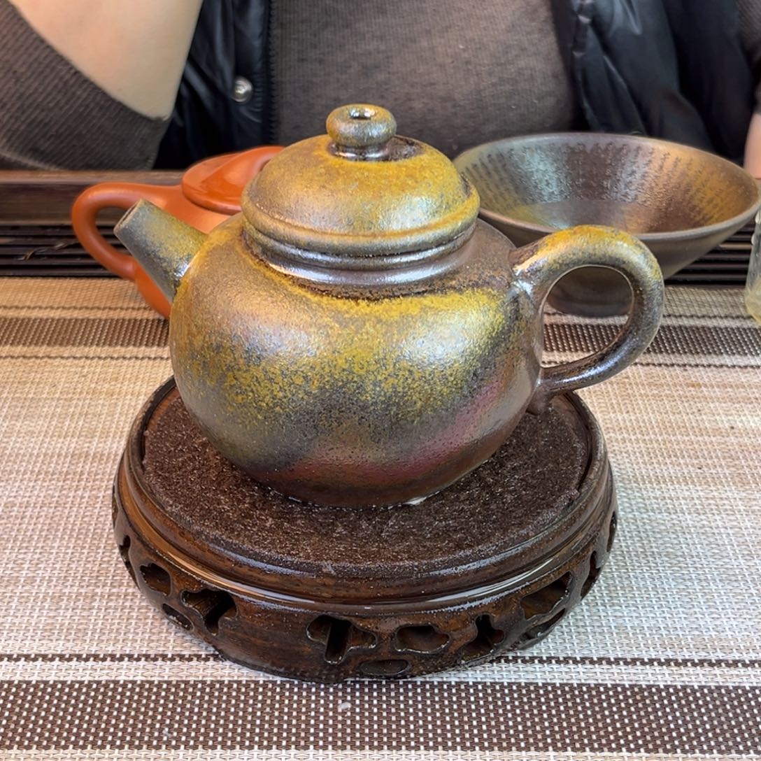 紫砂茶壶底槽清柴烧300cc