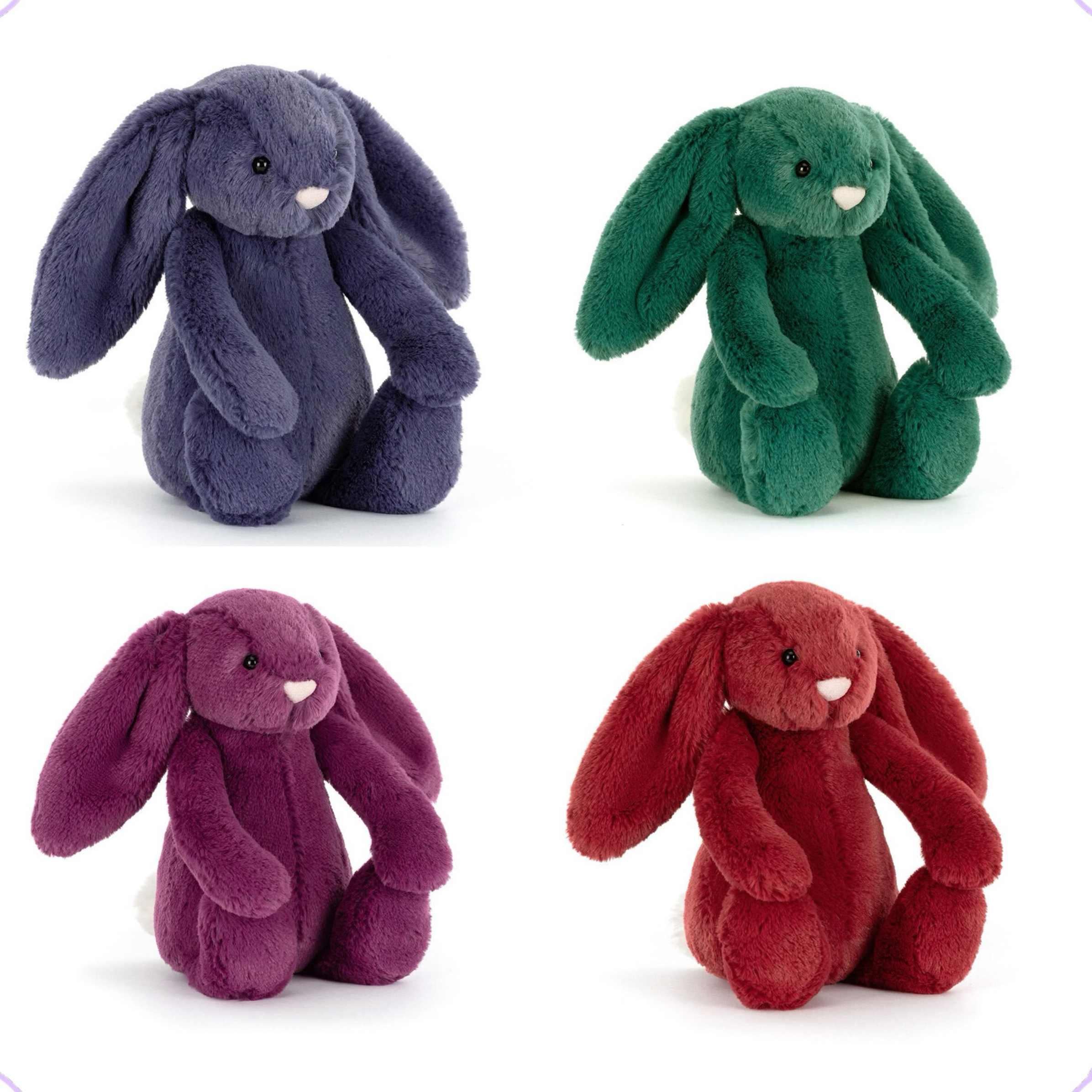圣诞四色邦尼兔宝石蓝红色害羞青绿吉安紫邦尼兔毛绒玩偶安抚玩偶