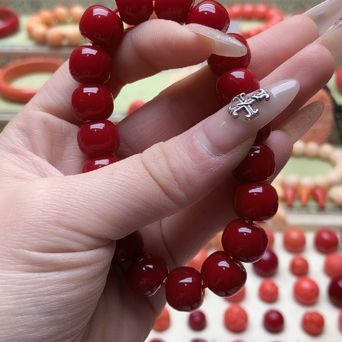 背***客非金属1.2老型手串红色