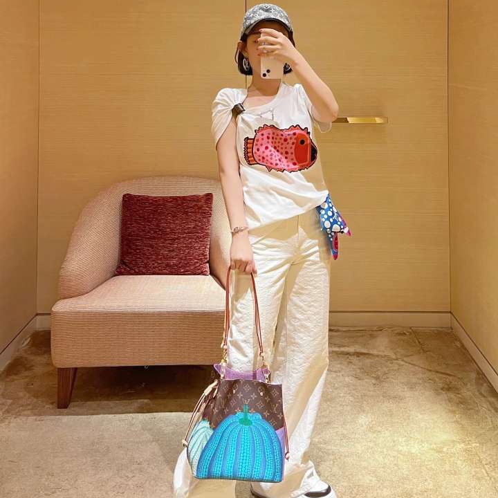 全新未使用 LouisVuitton/路易威登 LV 印花链条装饰短袖 XL码