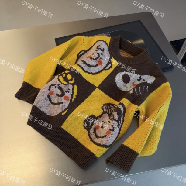 现货MZ.儿童冬季中性保暖软糯卡通动漫套头毛衣T779