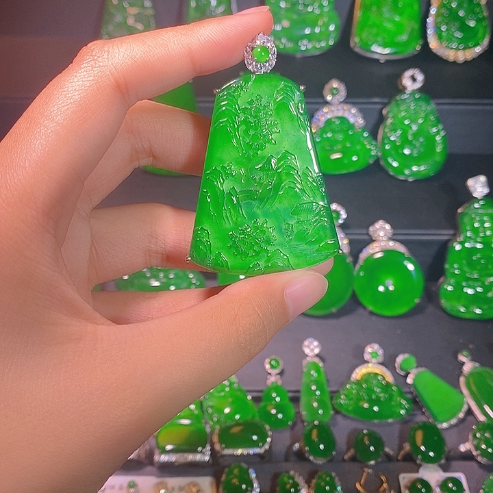 翡翠银S925镶嵌颈饰