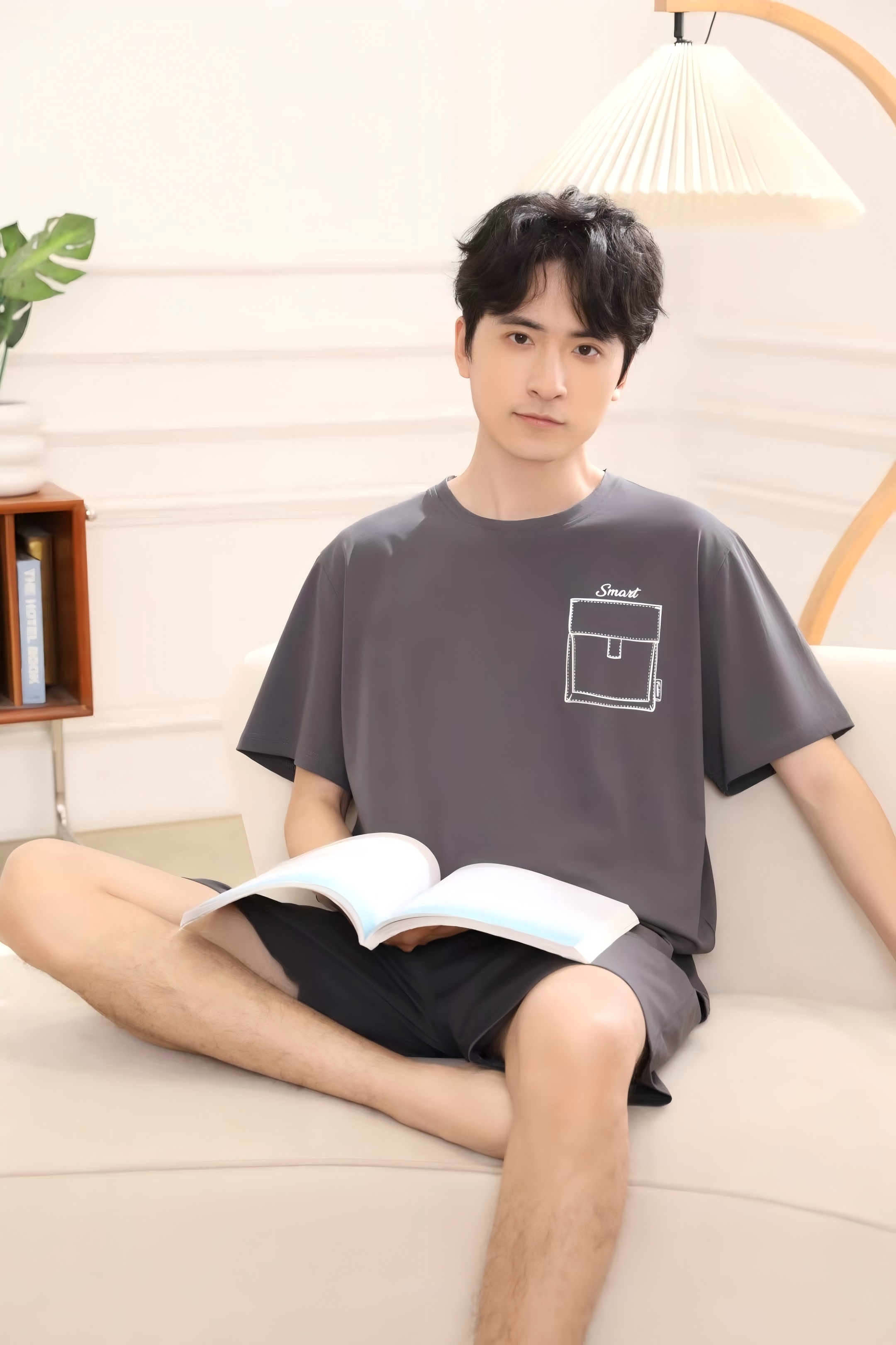 丽人湾冰爽棉圆领短袖短裤薄款夏季睡衣家居服套装