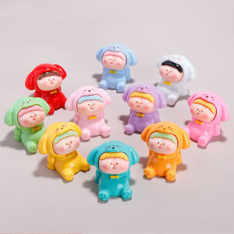 (全家福）卡通立体小狗李四树脂配件车内摆件DIY