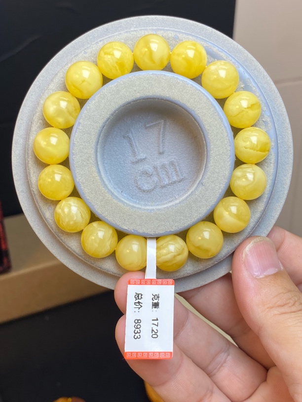12+圆珠单圈白花手串 