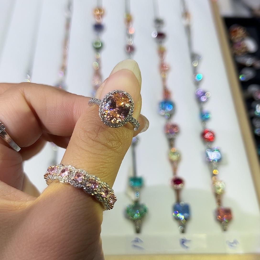 莫桑石非金属SH微镶鸽子蛋（换红宝）-11