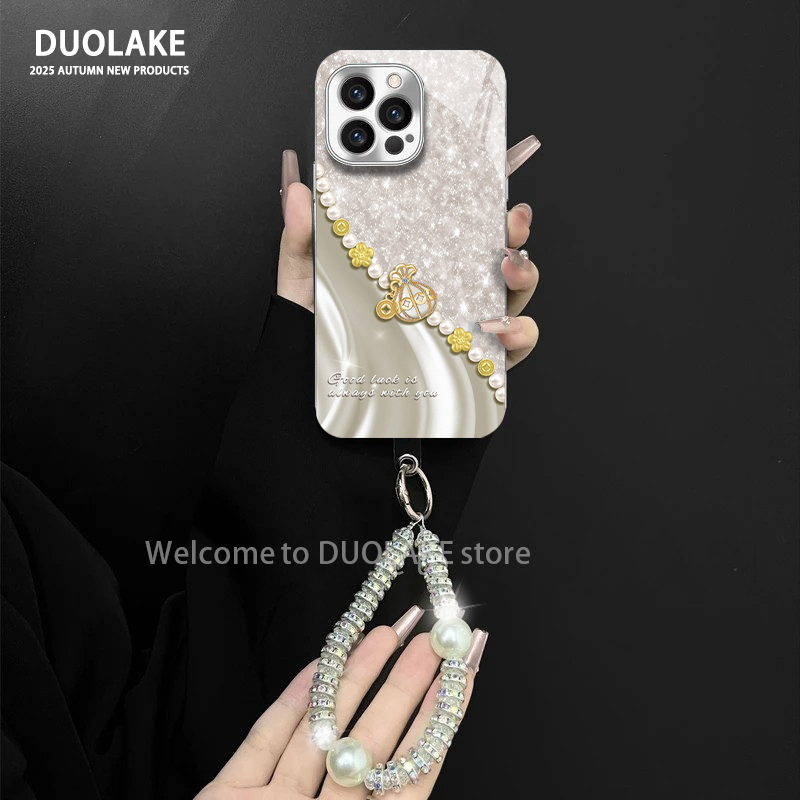 金钱袋适用苹果vivo华为oppo小米iPhone17电镀玻璃防摔手机壳女